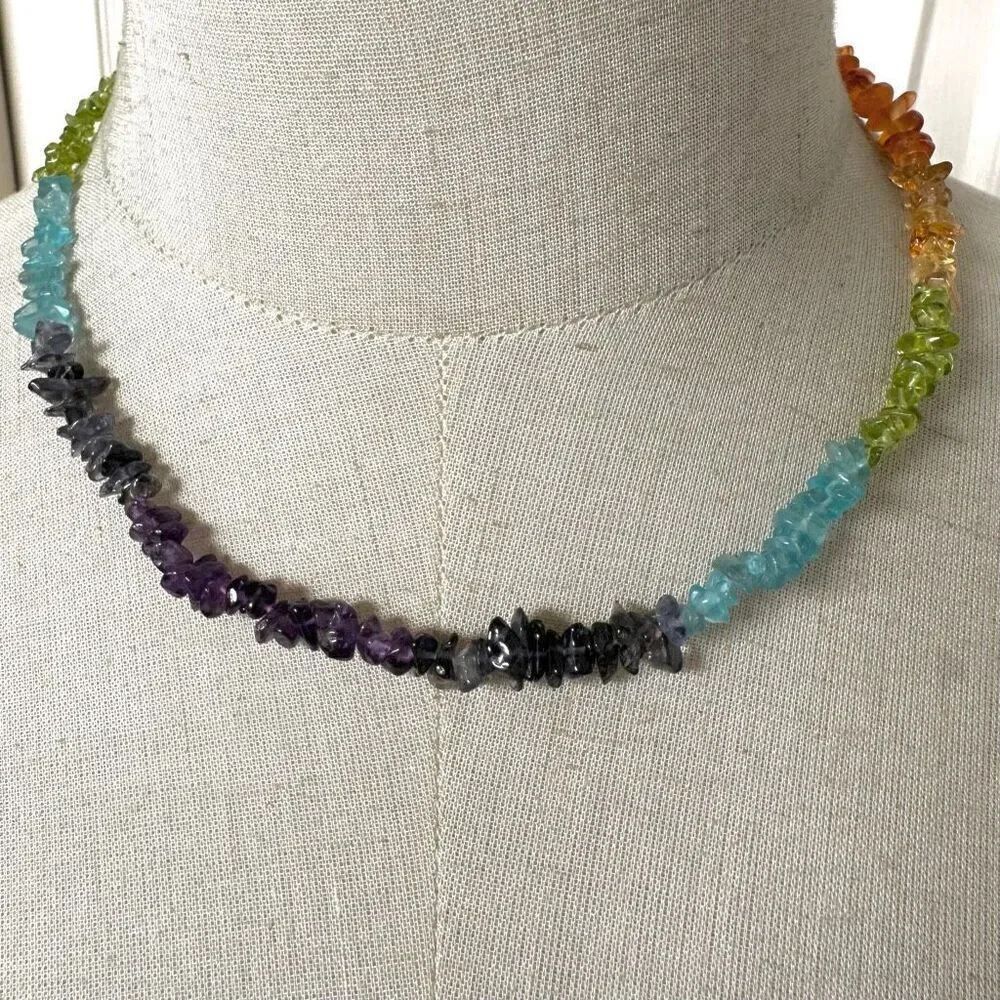 Gemstone chakra necklace